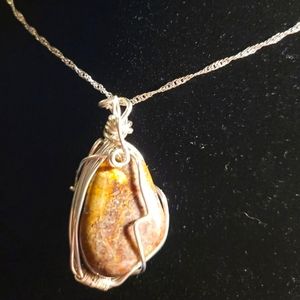 Wired wrapped agate stone handmade